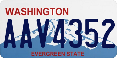 WA license plate AAV4352
