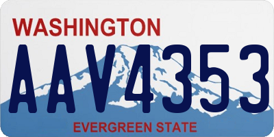 WA license plate AAV4353
