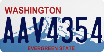 WA license plate AAV4354