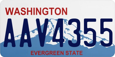 WA license plate AAV4355
