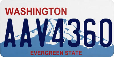 WA license plate AAV4360