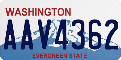 WA license plate AAV4362
