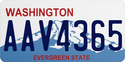 WA license plate AAV4365