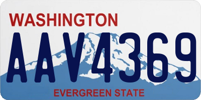WA license plate AAV4369
