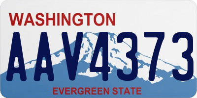 WA license plate AAV4373
