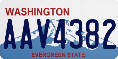 WA license plate AAV4382