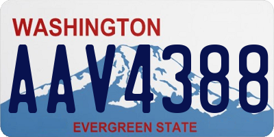 WA license plate AAV4388
