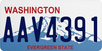 WA license plate AAV4391