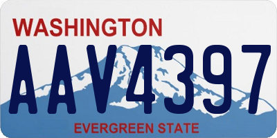 WA license plate AAV4397