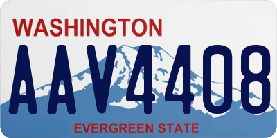 WA license plate AAV4408