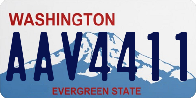 WA license plate AAV4411