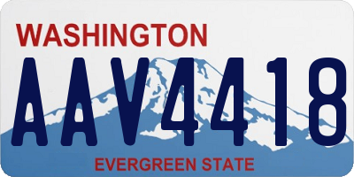 WA license plate AAV4418