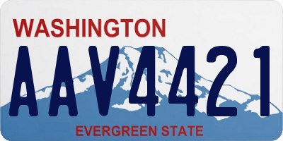 WA license plate AAV4421