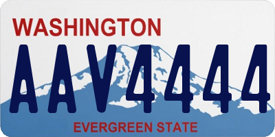 WA license plate AAV4444