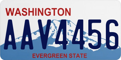 WA license plate AAV4456