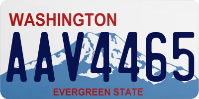 WA license plate AAV4465