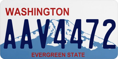 WA license plate AAV4472