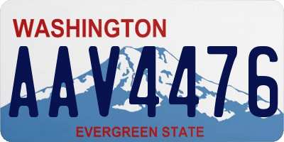 WA license plate AAV4476