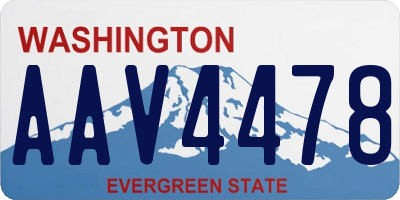 WA license plate AAV4478