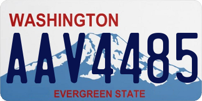 WA license plate AAV4485