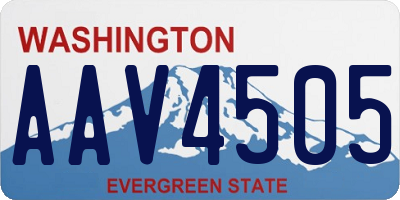 WA license plate AAV4505