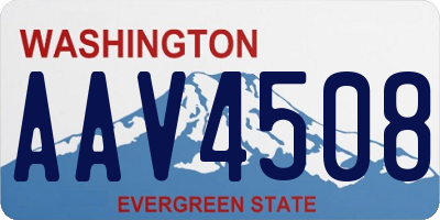 WA license plate AAV4508