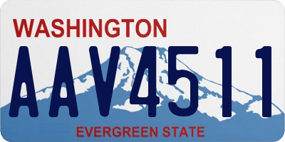 WA license plate AAV4511