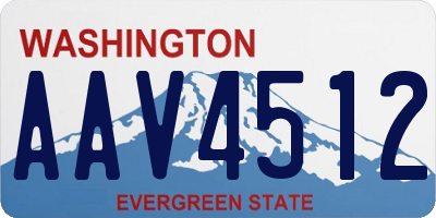 WA license plate AAV4512