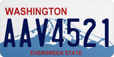 WA license plate AAV4521