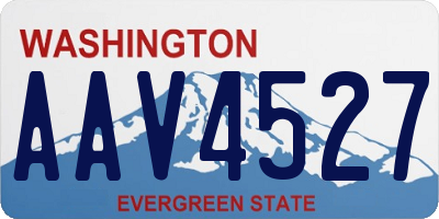 WA license plate AAV4527