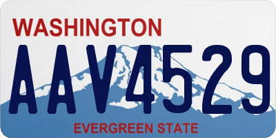 WA license plate AAV4529