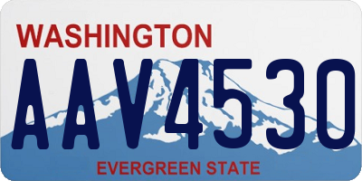 WA license plate AAV4530