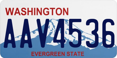 WA license plate AAV4536