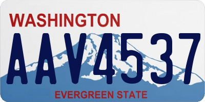 WA license plate AAV4537