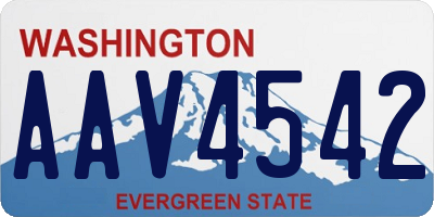WA license plate AAV4542