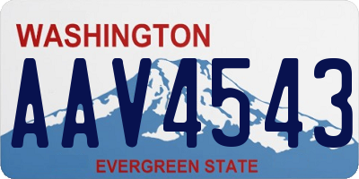 WA license plate AAV4543
