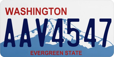 WA license plate AAV4547