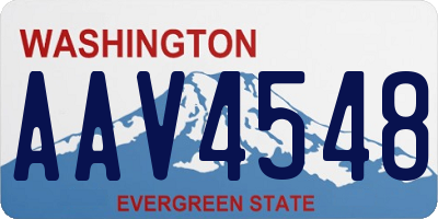 WA license plate AAV4548