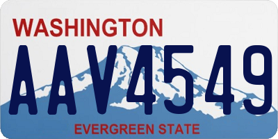 WA license plate AAV4549
