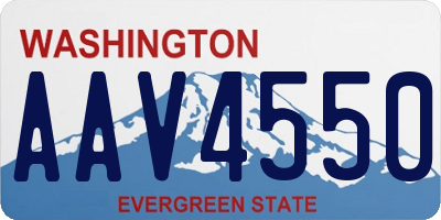 WA license plate AAV4550