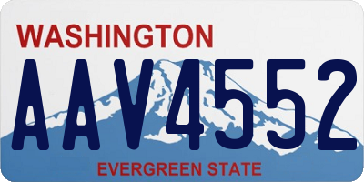 WA license plate AAV4552