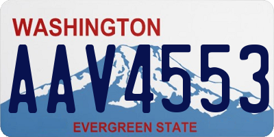 WA license plate AAV4553