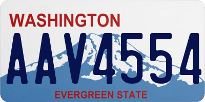 WA license plate AAV4554