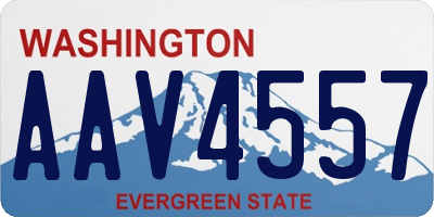 WA license plate AAV4557