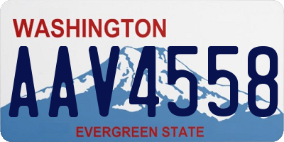 WA license plate AAV4558