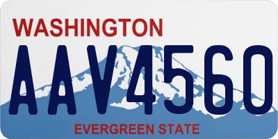 WA license plate AAV4560
