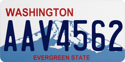 WA license plate AAV4562