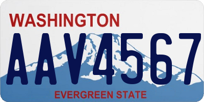WA license plate AAV4567