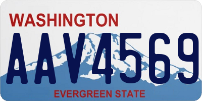 WA license plate AAV4569