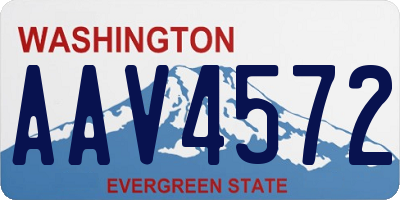 WA license plate AAV4572